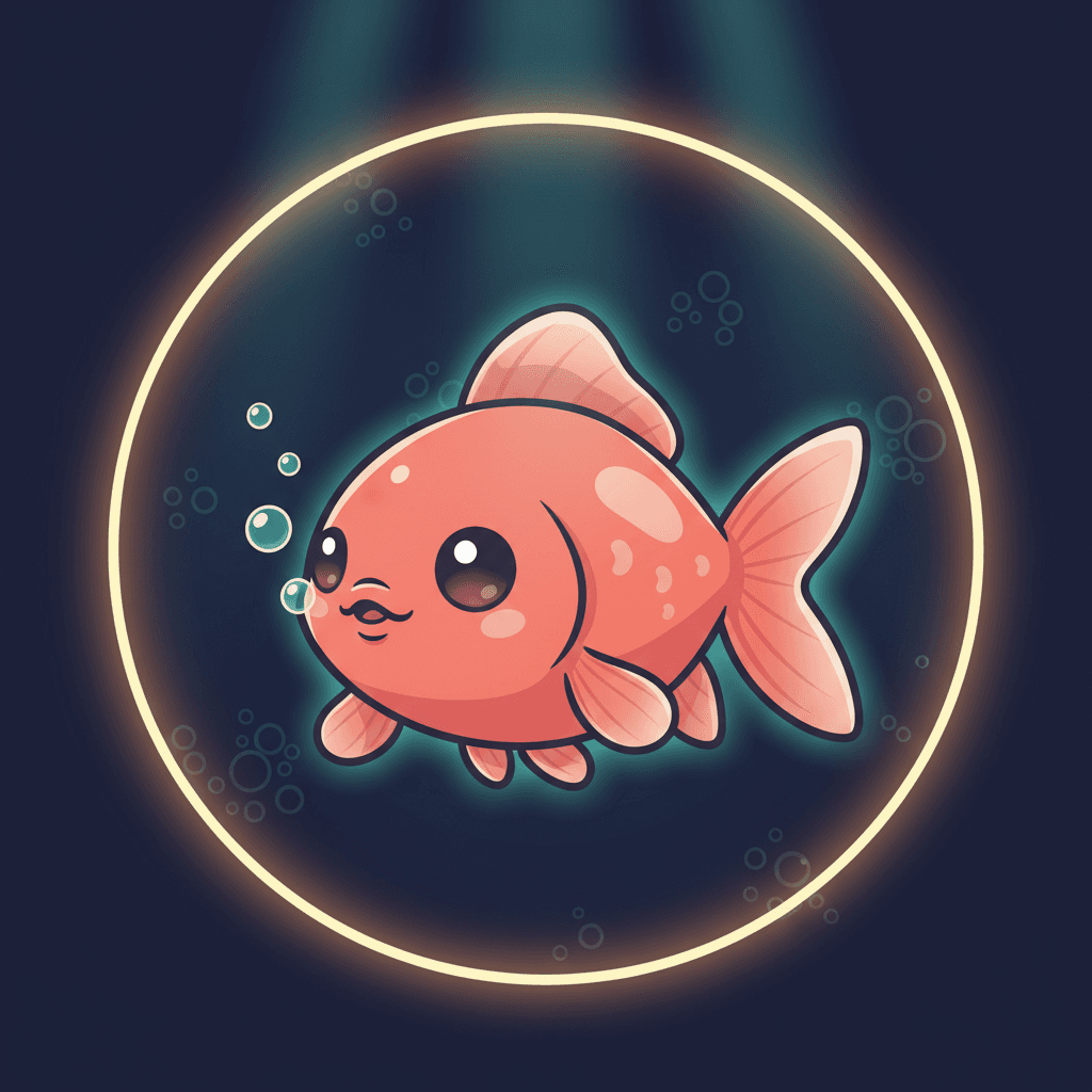 Your companion fish glowing calmly through a focus session